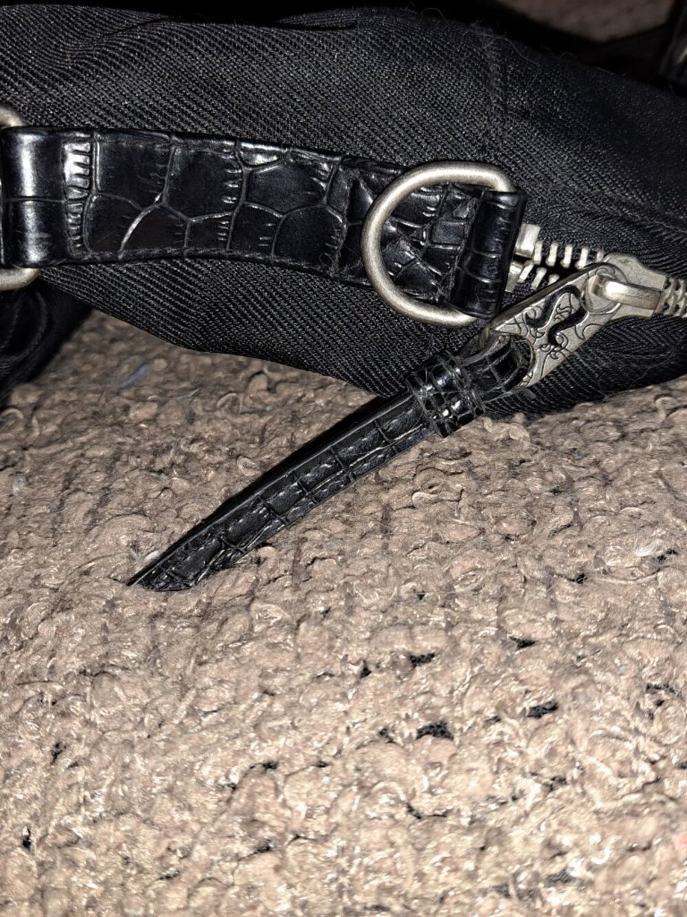 LULULEMON-Croc Embossed Large Bowler Bag-Black-HTF-Excellent - Picture 4 of 7